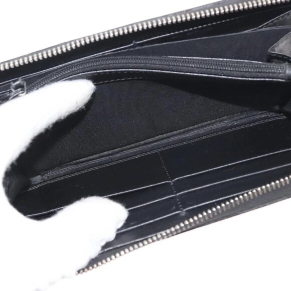 GUCCI Blade Embroidery Long Wallet Leather Silver Black Auth - Picture 9 of 16